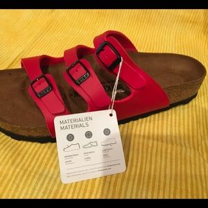 Birkenstock Shoes - Ladies Birkenstock size 9 Florid red sandals Birkenstock Shoes - Ladies Birkenstock size 9 Florid red sandals